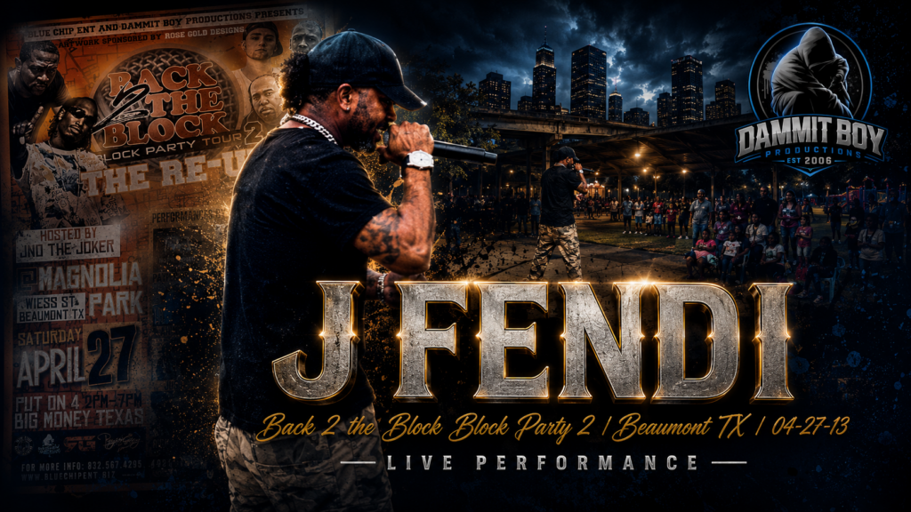 J Fendi live performance at Back 2 the Block Block Party 2 in Beaumont Texas on April 27 2013