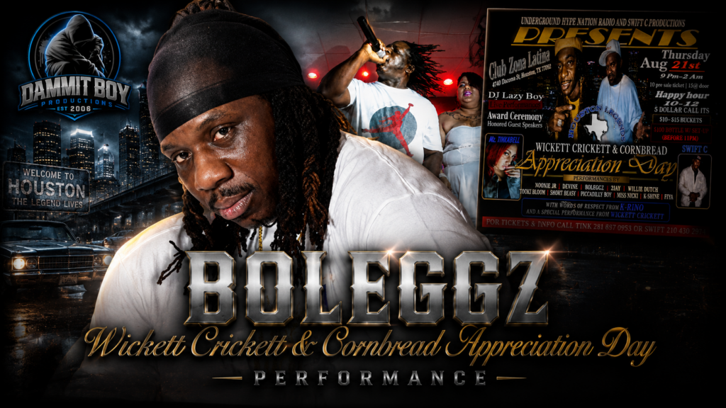 Boleggz Live Performance at Wickett Crickett & Cornbread Appreciation Day at Club Zona Latina in Houston, Texas on August 21, 2014.