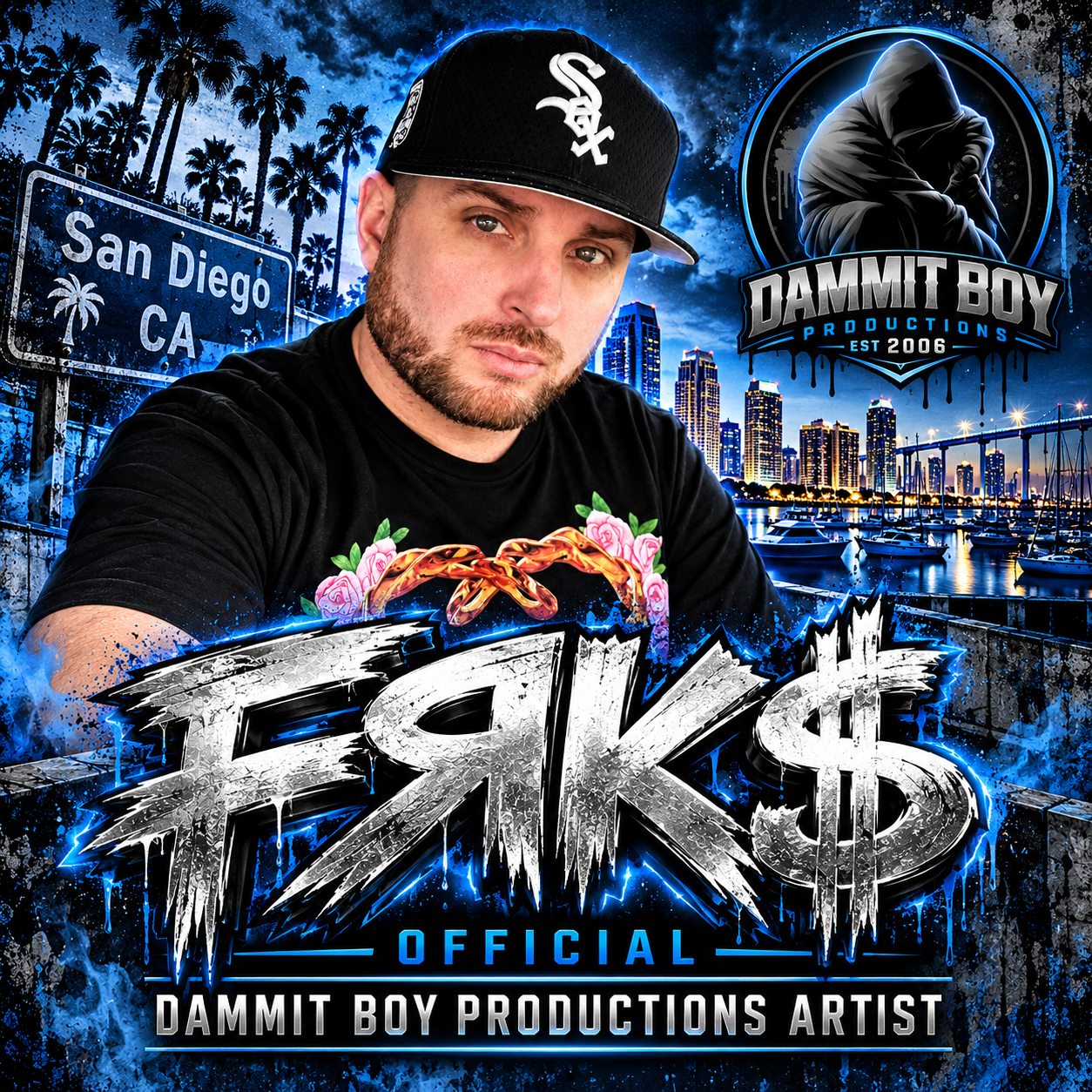 FЯK$ official Dammit Boy Productions artist cover featuring the San Diego hip-hop artist.
