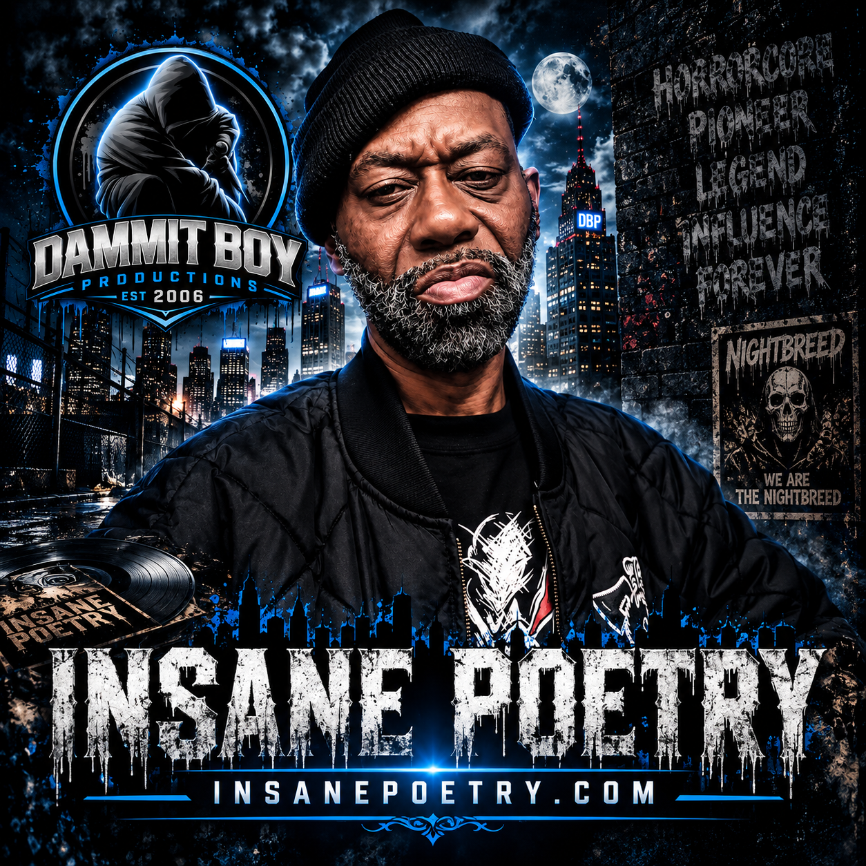 Insane Poetry horrorcore pioneer official artist cover artwork by Dammit Boy Productions