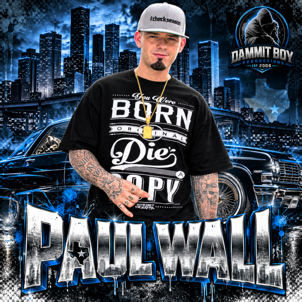 Paul Wall Houston rapper artist cover featuring the People's Champ with the Dammit Boy Productions emblem
